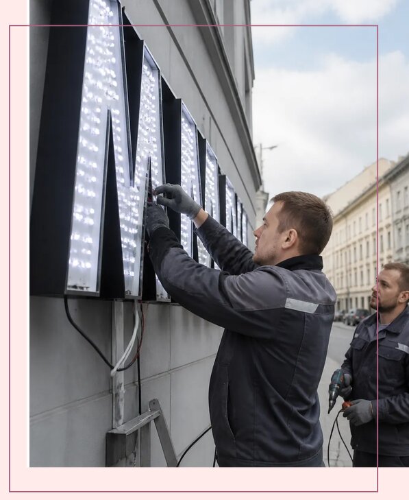 Изготовление и монтаж светодиодных LED вывесок в Новоуральске