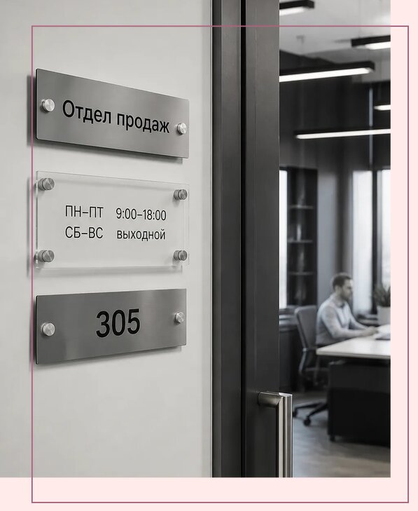 Офисные таблички на дверь в Новоуральске по цене от 5002 р. | Аванза-Нву